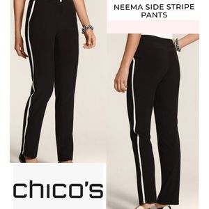 Chico's Zenergy Black Pants with White Stripes
